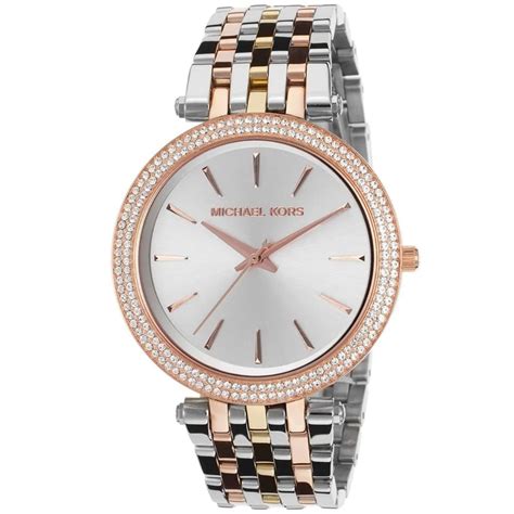 michael kors women's mk3203 darci stainless steel rose gold watch|Michael Kors silver dial.